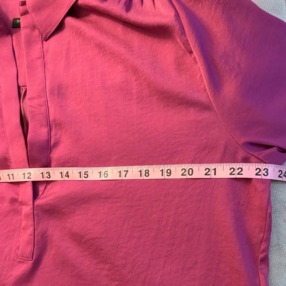 Banana Republic Volume Sleeve V-Neck Blouse Berry Size Large - Picture 4 of 10